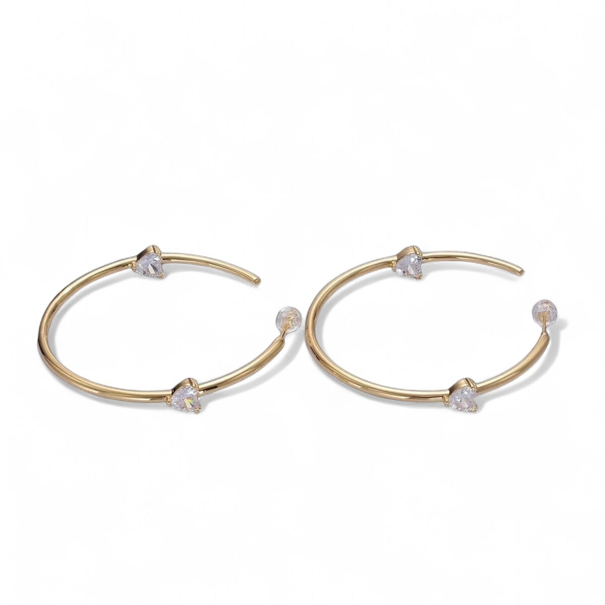 Double Heart Hoops