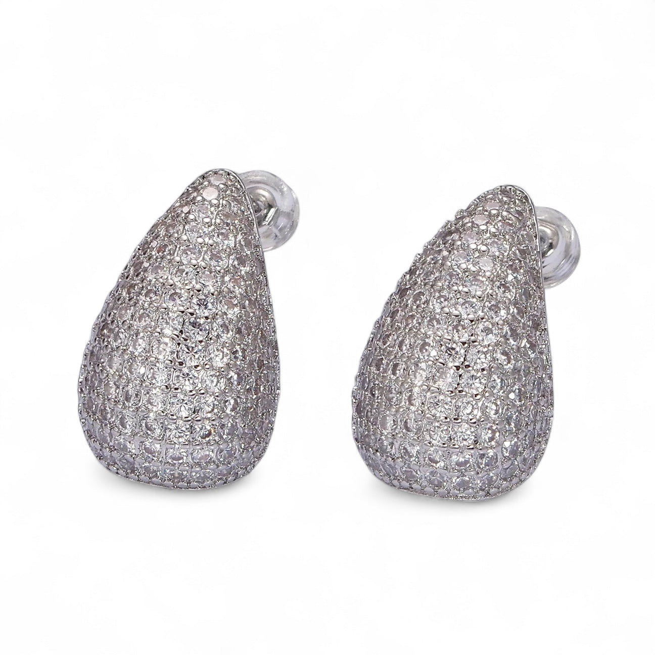 Teardrop Dome Stud Earrings