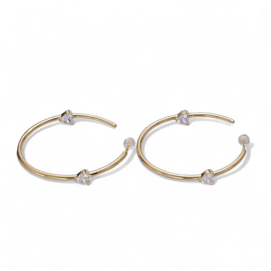 Double Heart Hoops