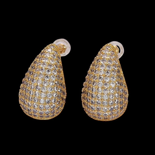 Teardrop Dome Stud Earrings