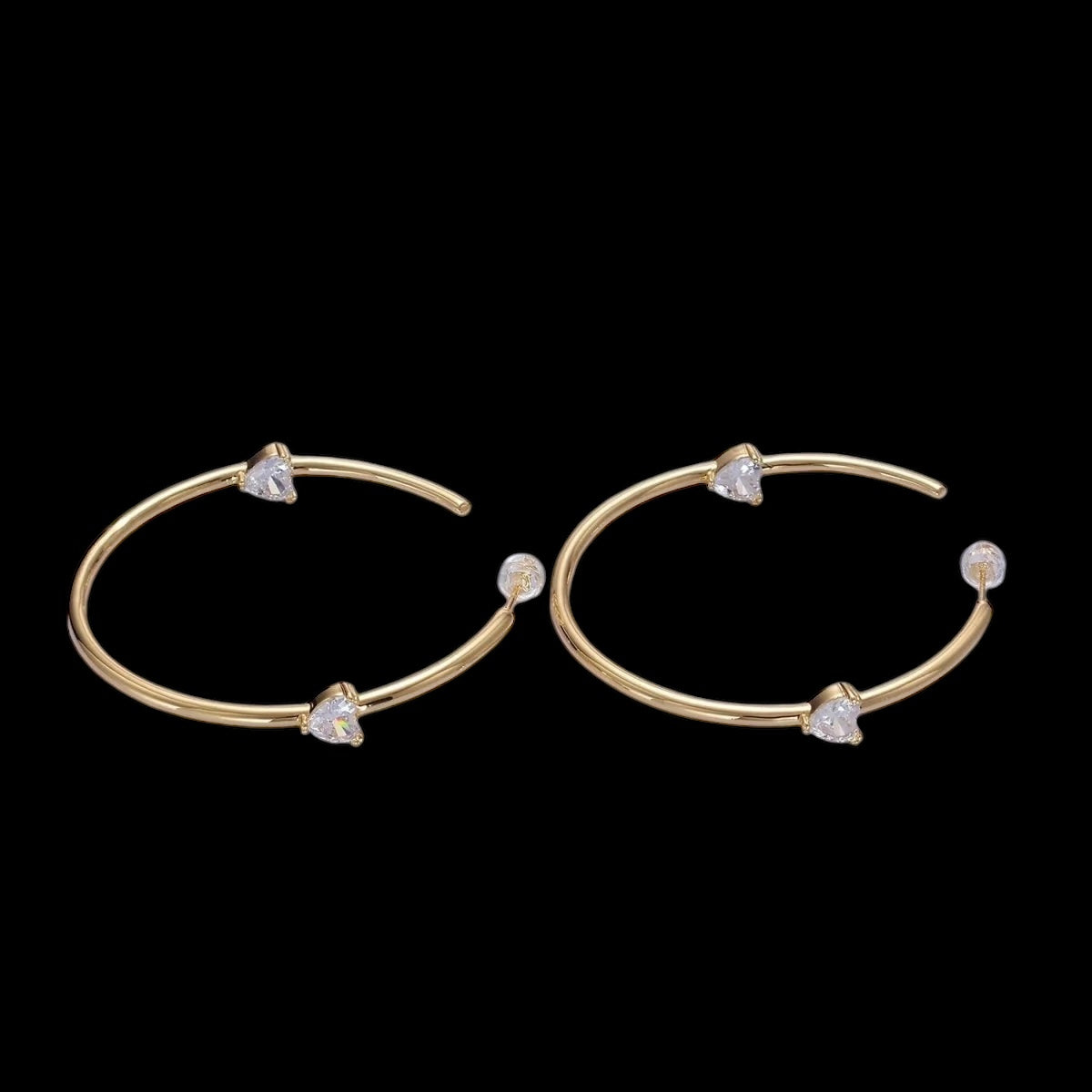 Double Heart Hoops