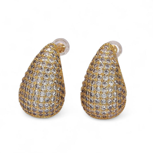 Teardrop Dome Stud Earrings